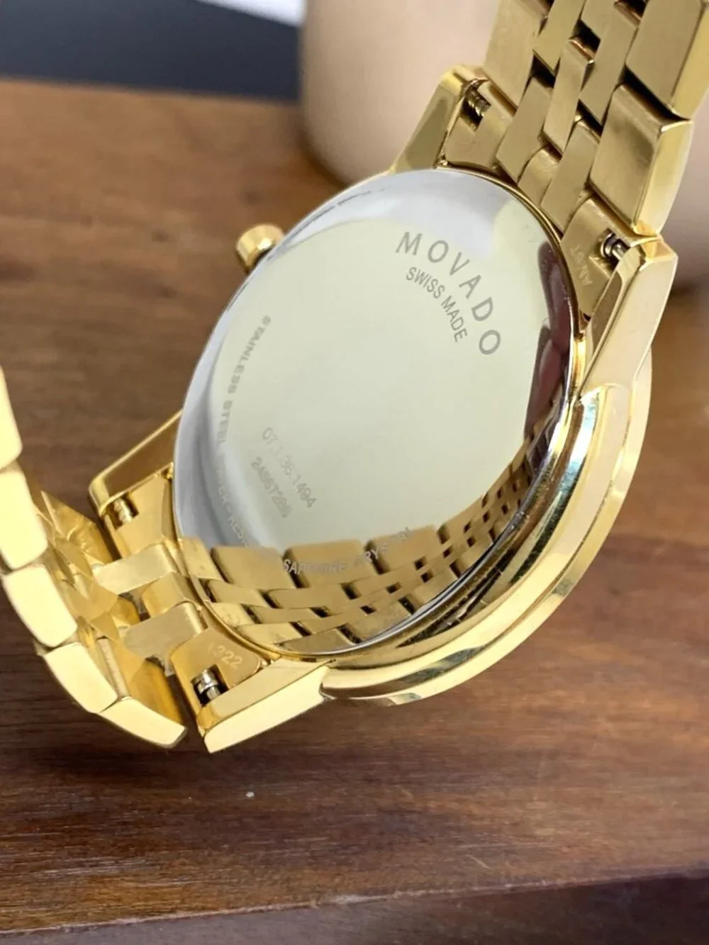 Movado Men's Watch 0607203 Museum Black Dial Swiss Quartz Gold Steel 40mm